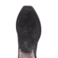 Men's 12" Black Hippo Grey Bison Buckaroo Cowboy Boot with Mini Vibram Sole