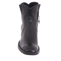 Ladies Short Black Aniline Cowboy Boot with Mini Vibram Sole