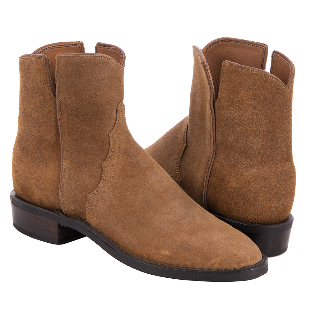 Ladies Short Roughout Roper Mad Dog Golden Brown with Mini Vibram Sole