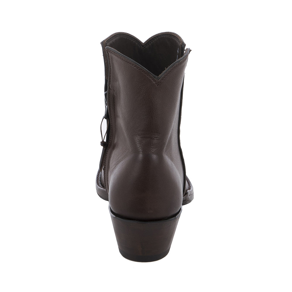 Ladies Short Brown Burnished Aniline Boot