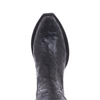 Ladies Cowboy Black Full Quill Ostrich with Black Kidskin