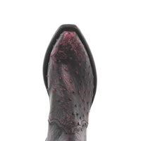 Ladies Short Pink Full Quill Ostrich with Black Overwash Boot