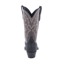 Ladies 12" Black Elephant Grey Bison Green Stitch Cowboy Boot