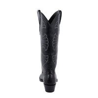 Ladies Black Lizard Diablo Swan Stitch Cowboy Boot
