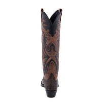 Ladies 17" Tan Distress Lizard and Canella Goat Cowboy Boot