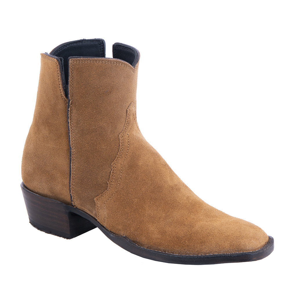 Ladies Short Golden Mad Dog Brown Roughout Boot