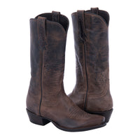 Ladies 12" Tobac Goat Cowboy Boot with Toe Bug