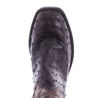 Ladies Cowboy 12-2 Kango Full Quill Ostrich/Canella Goat Fern Inlay Spur Lip and Heavy Sole