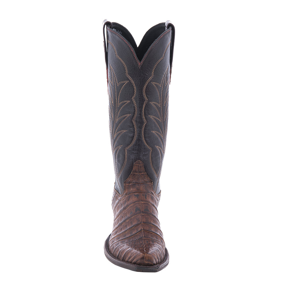 Ladies Cowboy 13" Cigar Pullup Caiman Black Cherry Top Winn Stitch