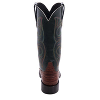 Ladies 13-2 Raisin Caiman Green Velvet Swan Cowboy Boot