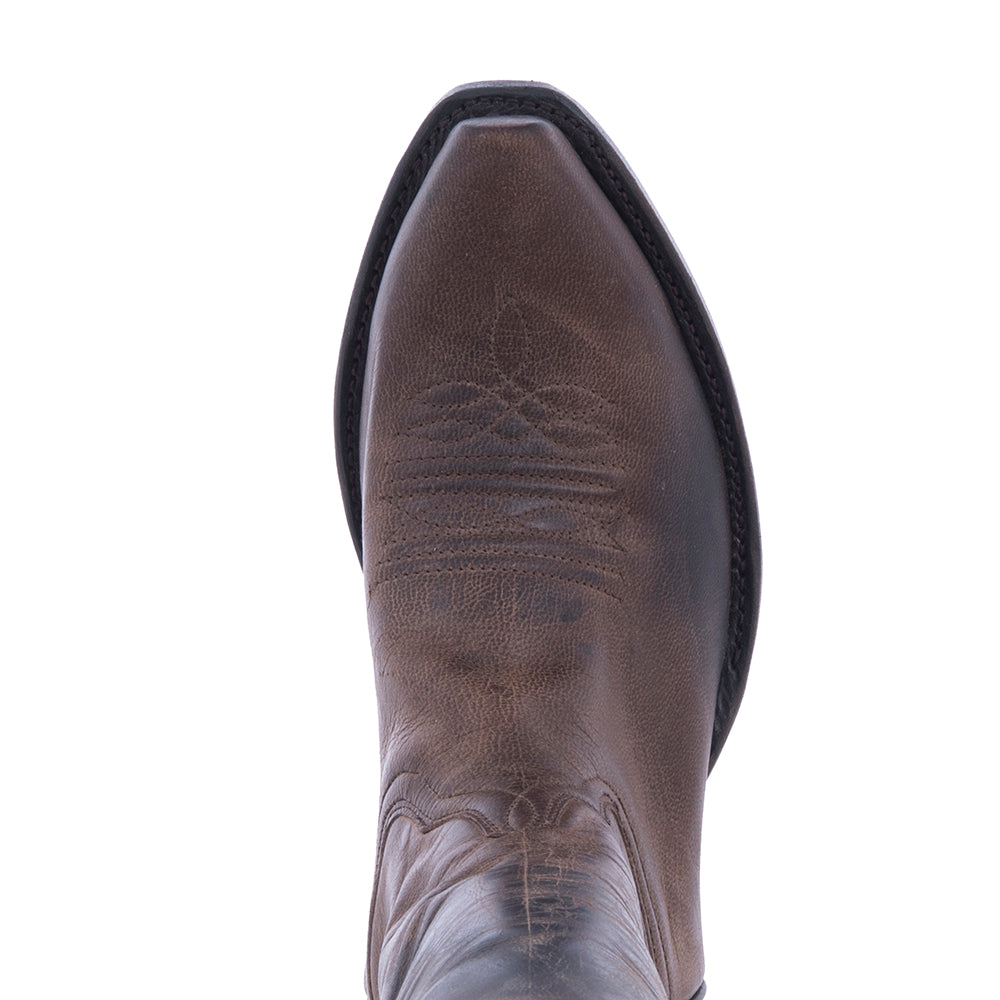 Ladies 12" Tobac Goat Cowboy Boot with Toe Bug