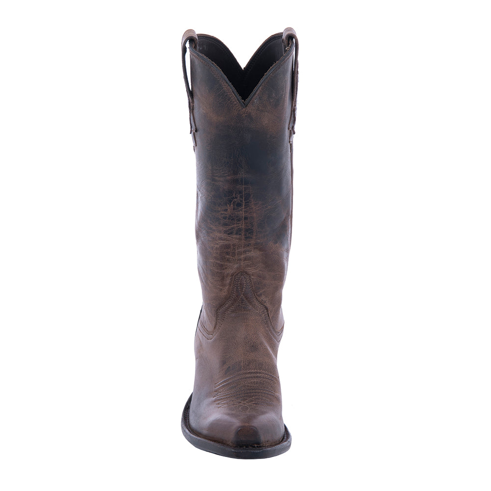 Ladies 12" Tobac Goat Cowboy Boot with Toe Bug