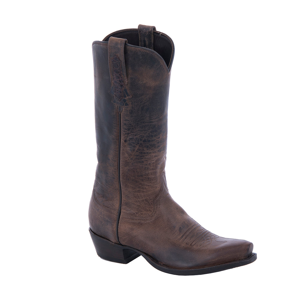 Ladies 12" Tobac Goat Cowboy Boot with Toe Bug