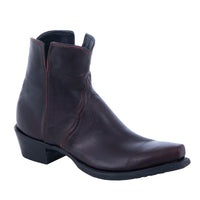 Ladies Black Cherry Goat Short Boots with Mini Vibram Sole