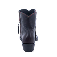Ladies Black Cherry Goat Short Boots with Mini Vibram Sole