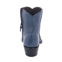 Ladies Indigo Full Quill Ostrich Short Boots