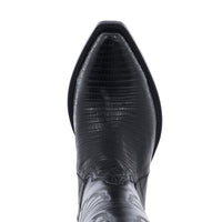 Ladies Black Lizard Diablo Swan Stitch Cowboy Boot