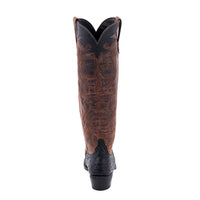 Ladies 17" Black Full Quill Ostrich Canella Goat Cowboy Boot