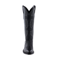 Ladies Black Lizard Diablo Swan Stitch Cowboy Boot
