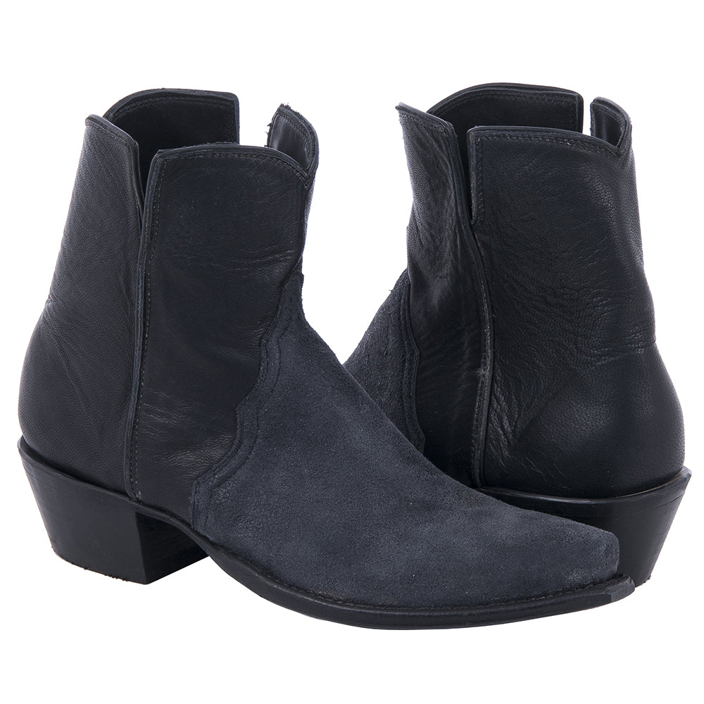Ladies Short Black Break Aniline Cowboy Boot
