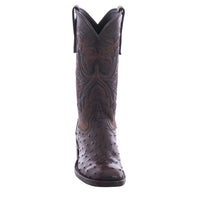 Ladies Cowboy 12-2 Nicotine Full Quill Ostrich/Canella Goat Fern Inlay Spur Lip and Heavy Sole