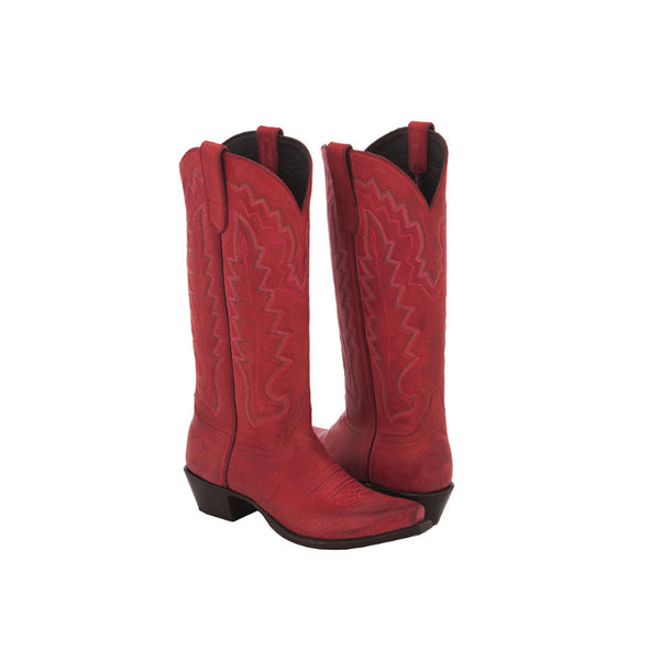 Ladies 15" Red Boar Winn Stitch Cowboy Boot