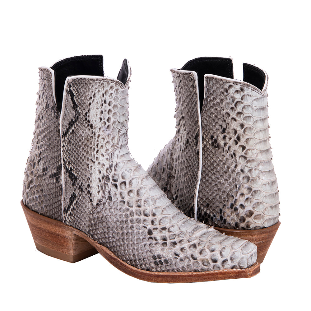 Ladies All Over Natural Python Short Boots