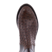 Men's Short Kango Full Quill Ostrich Brown Roper Boot