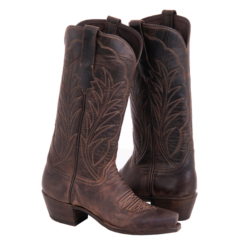 Ladies 11" Tobac Goat Winn Cowboy Boots