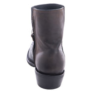 Men's Black Shark Tobac Goat Short Cowboy Boot with Mini Vibram Sole