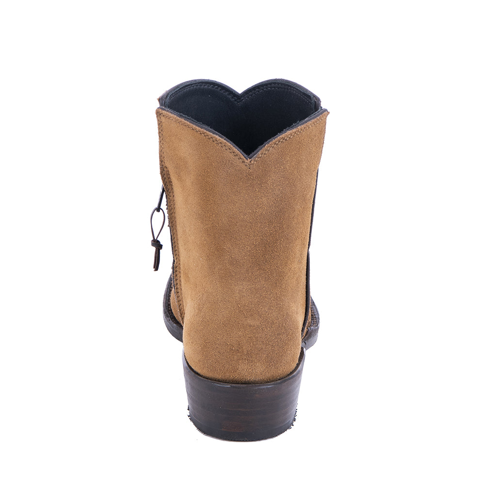 Ladies Short Golden Mad Dog Brown Roughout Boot