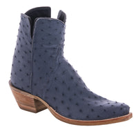 Ladies Short Blue Jean Full Quill Ostrich Boot