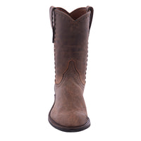 Men's 10" Brown Bomber Tobac 1/2 Buckstitch Roper with Mini Vibram