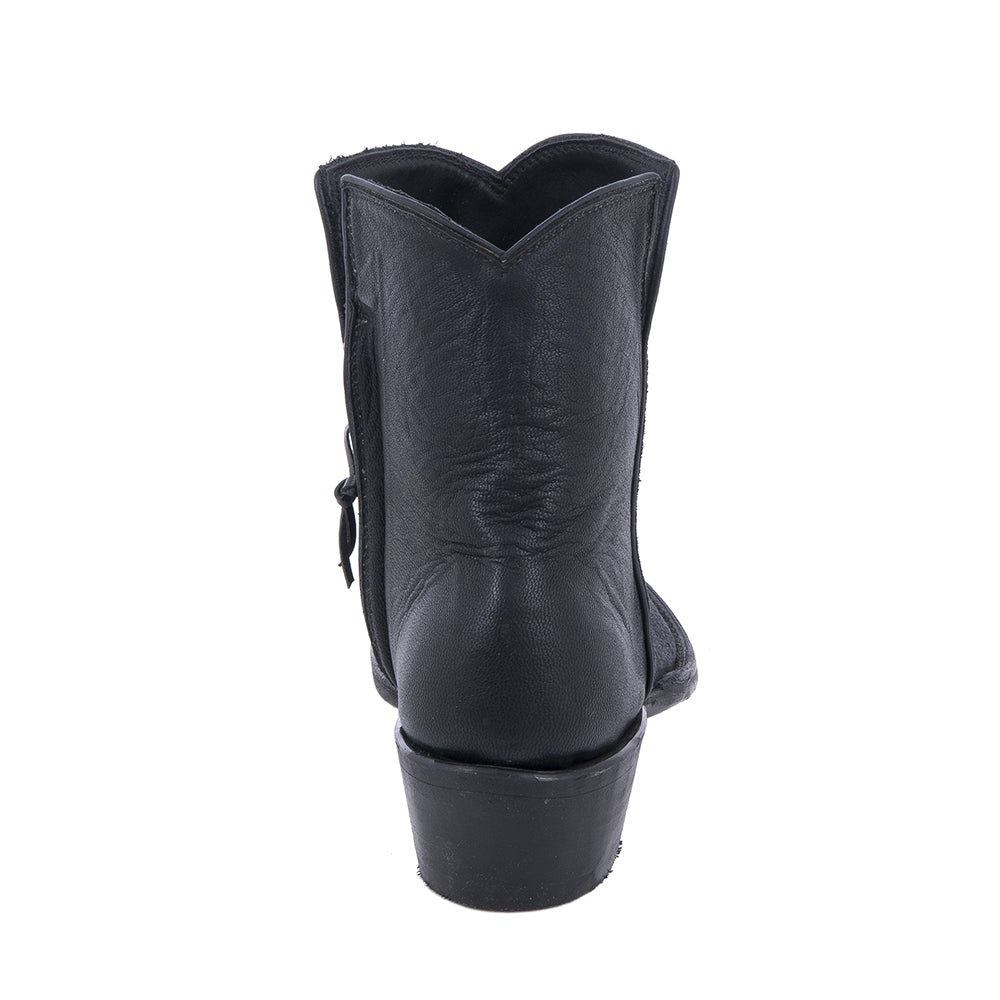 Ladies Short Black Break Aniline Cowboy Boot