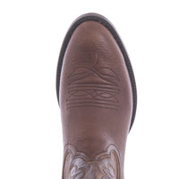 Men's 17" Mocha Bison Canella Goat Winn Toe Bug Cowboy Boot with Mini Vibram Sole