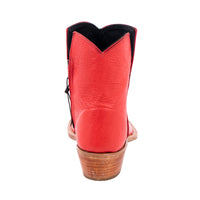 Ladies Red Full Quill Ostrich Short Boots