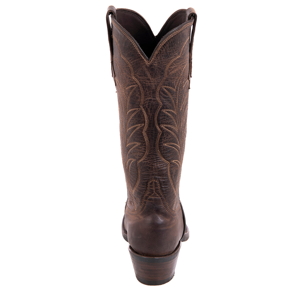 Ladies 13" Tobac Goat Winn Cowboy Boots Mini Vibram Sole