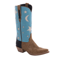Ladies 12" Dunn Pig Black Elephant Counter Emerald Bone Star Cowboy Boot