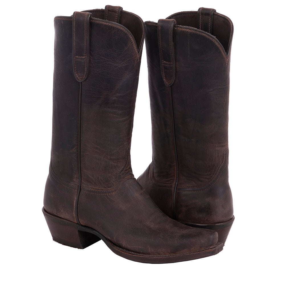 Ladies 12" Tobac Goat Boots Mini Vibram Sole