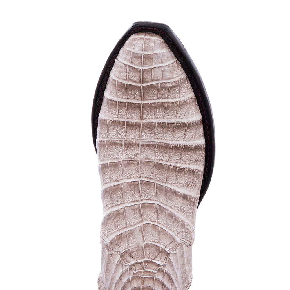 Ladies Dark Natural Caiman Belly Short Boots