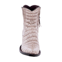 Ladies Dark Natural Caiman Belly Short Boots