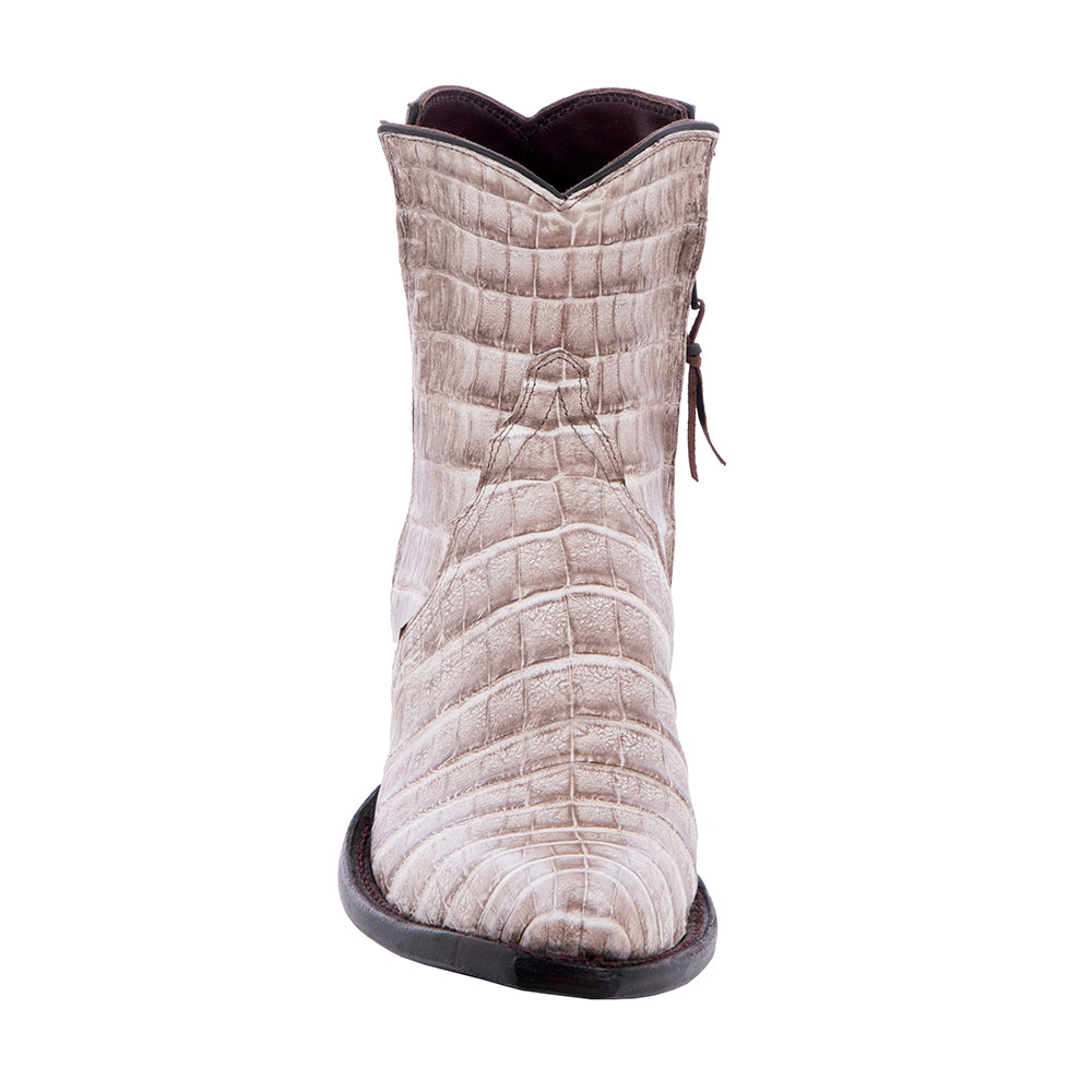 Ladies Dark Natural Caiman Belly Short Boots