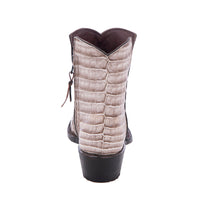 Ladies Dark Natural Caiman Belly Short Boots