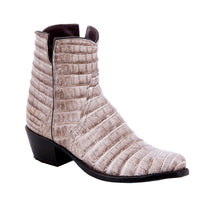Ladies Dark Natural Caiman Belly Short Boots
