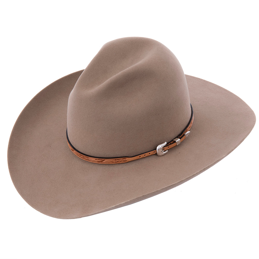NATURAL WILD ROSE TOOLED HAT BAND