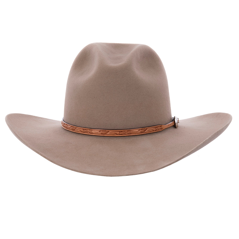 NATURAL WILD ROSE TOOLED HAT BAND
