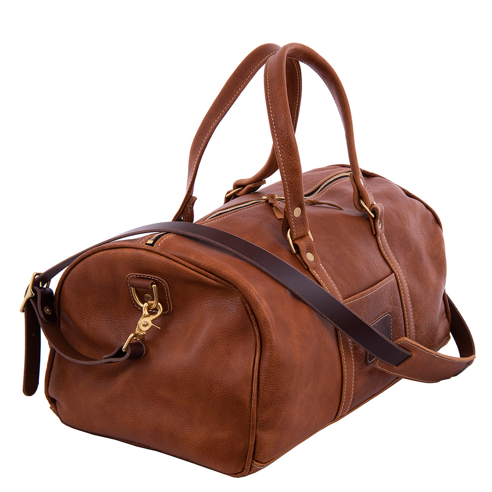 MEDIUM SADDLE TAN DUFFLE BAG