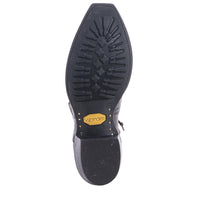 Men's Black Shark Tobac Goat Short Cowboy Boot with Mini Vibram Sole