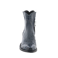 Ladies Short Navy Smooth Ostrich with Navy Gator Wingtip and Collar