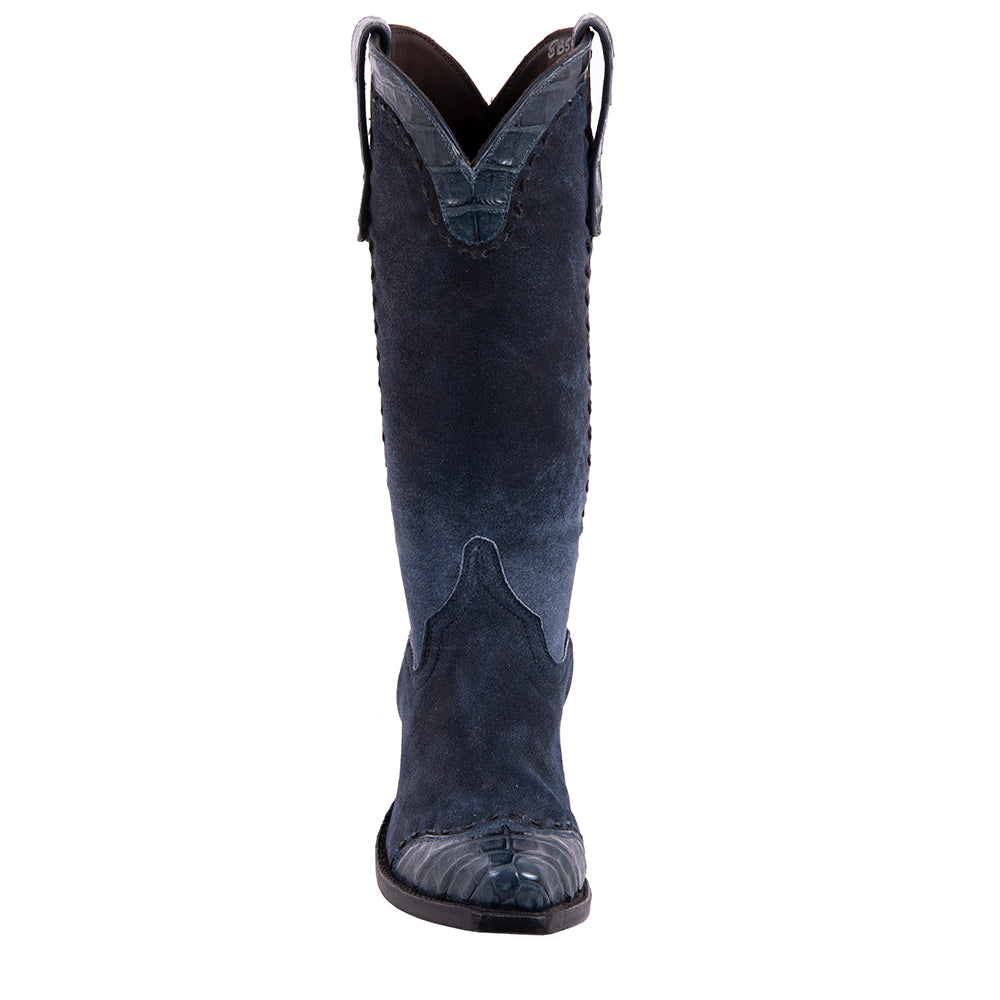 Ladies 13" Navy Break Nile Tipped Cowboy Boot